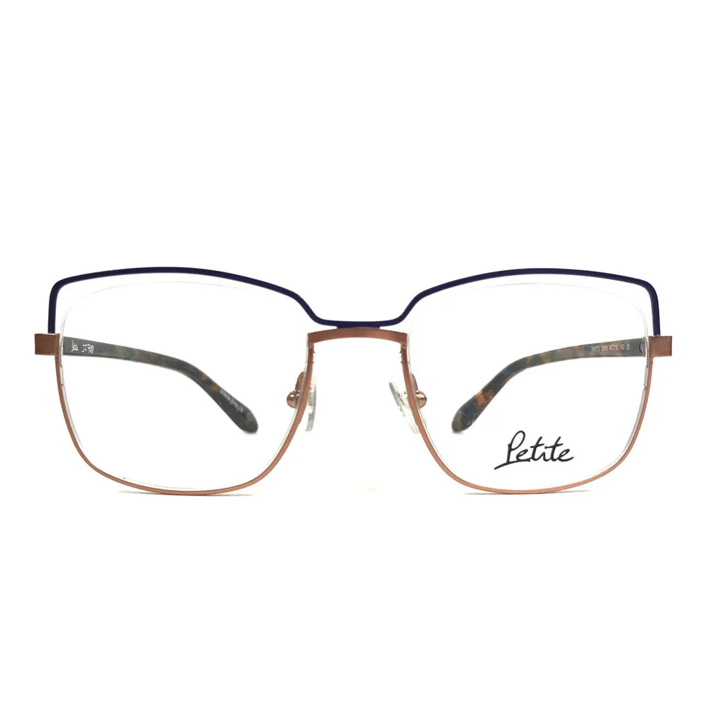 J.F. Rey Petite Eyeglasses Frames PM070 2505 Matte Blue Rose Gold 47-18-140